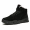 Men Comfort Warm Lining Hook Loop Lace Up Casual Ankle Boots - Black