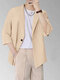 Mens Solid Lapel One Button 3/4 Sleeve Casual Blazer - Apricot