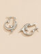 JASSY Alloy Simple And Versatile C-shaped Dolphin Animal Personality Earrings - Silver