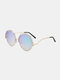 Unisex Metal Full Round Frame PC Colorful Lens Anti-UV Sun Protection Sunglasses - #06