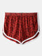 Mens Geometric Home Boxer Shorts Loose Comfortable Arrow Pants - Red