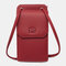 Women 2 Card Slots Solid Phone Bag Crossbody Bag - Red