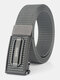 120CM Men Nylon Belt Automatic Buckle Quick Unlock Fashion Belt - Black Buckle-Dark Gray