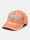 Unisex Washed Cotton Three-dimensional Letters Embroidery Sewing Thread Soft-top Fashion Baseball Cap - Orange