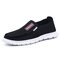 Men Slip-on Round Toe Breathable Light Weight Casual Daily Flats - Black