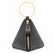 Triangle Creative PU Leather Zipper Coin Bags Card Holder Clutch Bag - Black