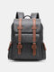 Men Vintage Multifunction Waterproof Wearable Large Capacity Backpack - Black