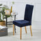 Plush Plaid Elastic Chair Cove Spandex Elastic Dining Chair Protective Case Soft Plush Chair Cover - Navy Blue