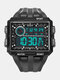 4 Colors Plastic Men Sports Large Screen Display Watches Luminous Waterproof Multifunctional Digital Watches - Black