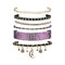 Trendy Colorful Glass Bead Bracelet Vintage Geometric Moon Crystal Pendant Bracelet Chic Jewelry - Gold