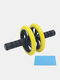 Multifunctional Abdominal Wheel Roller Double-Wheel Abdominal Muscle Wheel Fitness Wheel - Yellow