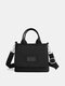 Women Nylon Brief Multi-Carry Large Capacity Solid Color Crossbody Bag Handbag - Black
