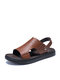 Men Two Ways Wearing Comfy Beach Water Casual Sandals - Brown