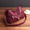 Women Faux Leather Leisure Shoulder Bag Crossbody Bag - Wine Red
