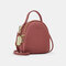 Women Multi-carry Earphone Hole Multi-Layers Crossbody Bag Handbag Backpack - Pink 1