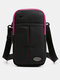Unisex Nylon Casual Sport Waterproof Crossbody Bag Multi-functional Single Shoulder Headphone Hole Design Waist Bag - Pink
