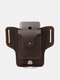 جلد طبيعي للرجال EDC متعددة الوظائف هاتف حقيبة بطاقة غلاف حزام - قهوة
