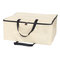 Linen Cotton Zipper Quilt Storage Bag Thickening Moistureproof Solid Tote Bag - Off White