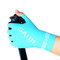 Mens Non-slip Silk Silica Gel Breathable Cool Elasticity Cycling Outdoor Half Finger Glove - Lake Blue
