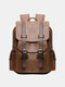 Men Vintage Multifunction Waterproof Wearable Large Capacity Backpack - Brown