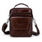 Genuine Leather Casual Shoulder Bags Summer Multi-functional Fashion Crossbody Bags For Men - Brown