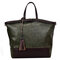 Women Large Capacity Vintage Tassel Tote Handbag Casual Crossbody Bag - Green