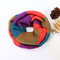 Winter Women Rainbow Colors Thicken Knitted Ring Collar Scarf Casual Soft Neck Warmer Scarves - #01