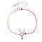 Mode chanceux mince corde rouge 925 bracelets en argent sterling élan cerf zircone femmes bracelets - argent