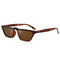 Women Lightweight UV400 HD Square Sunglasses Fashionable  Face Thin Cat Eye Sunglasses  - Brown