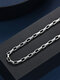 Trendy Simple Rectangle Patchwork Chain Shape Stainless Steel Necklace - Steel Color （Width: 0.3 cm / 0.1