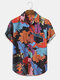 Mens Colorful Tropical Print Button Up Holiday Short Sleeve Shirts - Multi Color