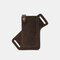 Men EDC Genuine Leather 6.3 Inch Retro Short Cell Phone Case Belt Bag - Coffee