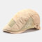 Fashionable Leisure Sun Hat British Sunscreen Mesh Hat Breathable Beret Caps Flat Caps - Khaki