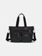 Men's Business Briefcase Laptop Canvas Bag Simple Fashion Casual shoulder Bag Tote Bag - Black