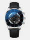 Decorated Pointer Men Business Watch Calendar Stainless Steel Leather Quartz Watch - #20