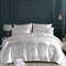 Bedding Sets Soft Silk Like King Double Size Summer Bed Linen China Luxury Bedding Kit Duvet Cover Set - White