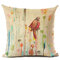 Flowers and Birds 45*45cm Cushion Cover Linen Throw Pillow Car Home Decoration Decorative Pillowcase - #15