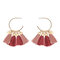 Women's Cute Earrings Colorful Tassel Big Circle Gold Coin Earrings - #7