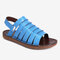 LOSTISY Opened Toe Hollow Out Solid Color Summer Beach Flat Slingback Sandals - Blue