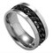 Titanium Steel Rotating Chain Rings Fashion Style Steel Rings For Men - Black