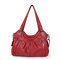 Women Casual Shoulder Bag Solid Multi-pockets Crossbody Bag  - Red