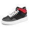 Men Brief Slip Resistant Breathable Splicing Lace Up Casual Skate Shoes - Black