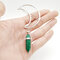 Colorful Natural Stone Pendant Hollow Moon Charm Hair Clip Hair Accessories for Women - Green
