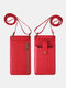 Women Alligato PU leather Clutch Bag Card Bag Phone Bag Crossbody Bag Phone Case Makeup mirror - Red