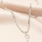 Trendy Classic 26 English Alphabet Necklace Silver Alloy Diamond Mount Initial Alphabet Necklace Jewelry - 16