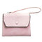Women Solid Short Wallet 6 Card Slot Coin Purse Bifold Clutch Bag - Pink