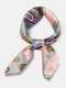 महिला रेशम धारीदार ज्यामितीय प्रिंट सजावटी फैशन ऑल-मैच स्क्वायर स्कार्फ - #27
