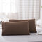 2pcs 50*76cm/50*101cm Solid Rectangle Pillow Cases for Home/Hotel Pillowcases without Pillow Core 12 Colors - Coffee