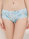Full Hip Floral Print Seamless Soft Mid Waisted Panties - #06