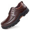 Men Microfiber Leather Non Slip Soft Sole Outdoor Casual Shoes - Brown